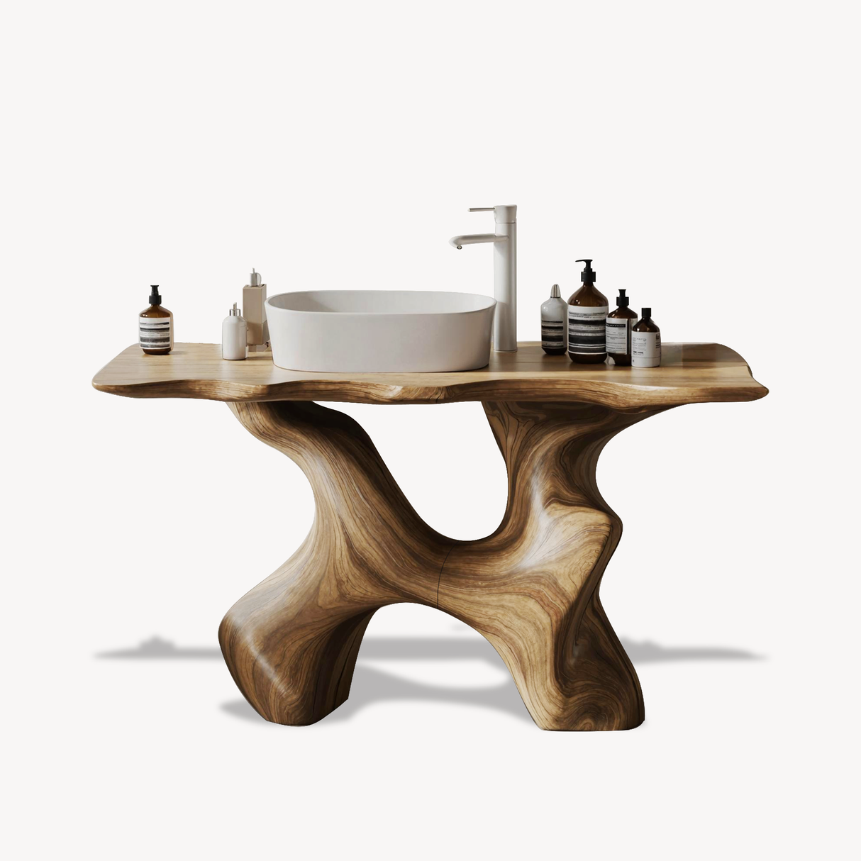 Rustic Solid Wood Vanity For Handmade Bathroom Look