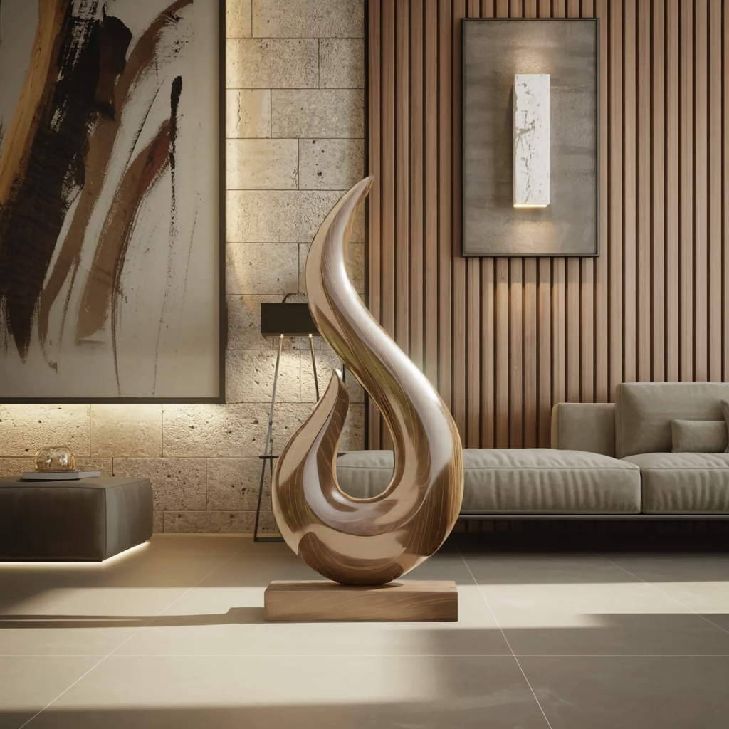 Handcrafted Abstract Sculpture For Outdoor Wall Design