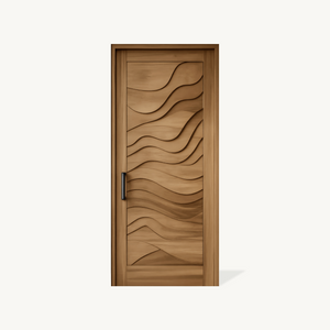 Modern Wave Carved Door Design With 3D Pattern For Hallway And Living Room