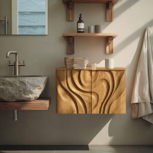 Modern Hand-Carved Bathroom Cabinet For Bathroom