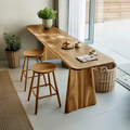 Modern Minimalist Wood Bar Table For Kitchen And Dining