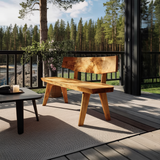 Modern Outdoor Wooden Bench For Garden And Patio