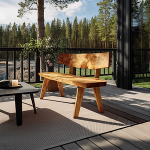Modern Outdoor Wooden Bench For Garden And Patio