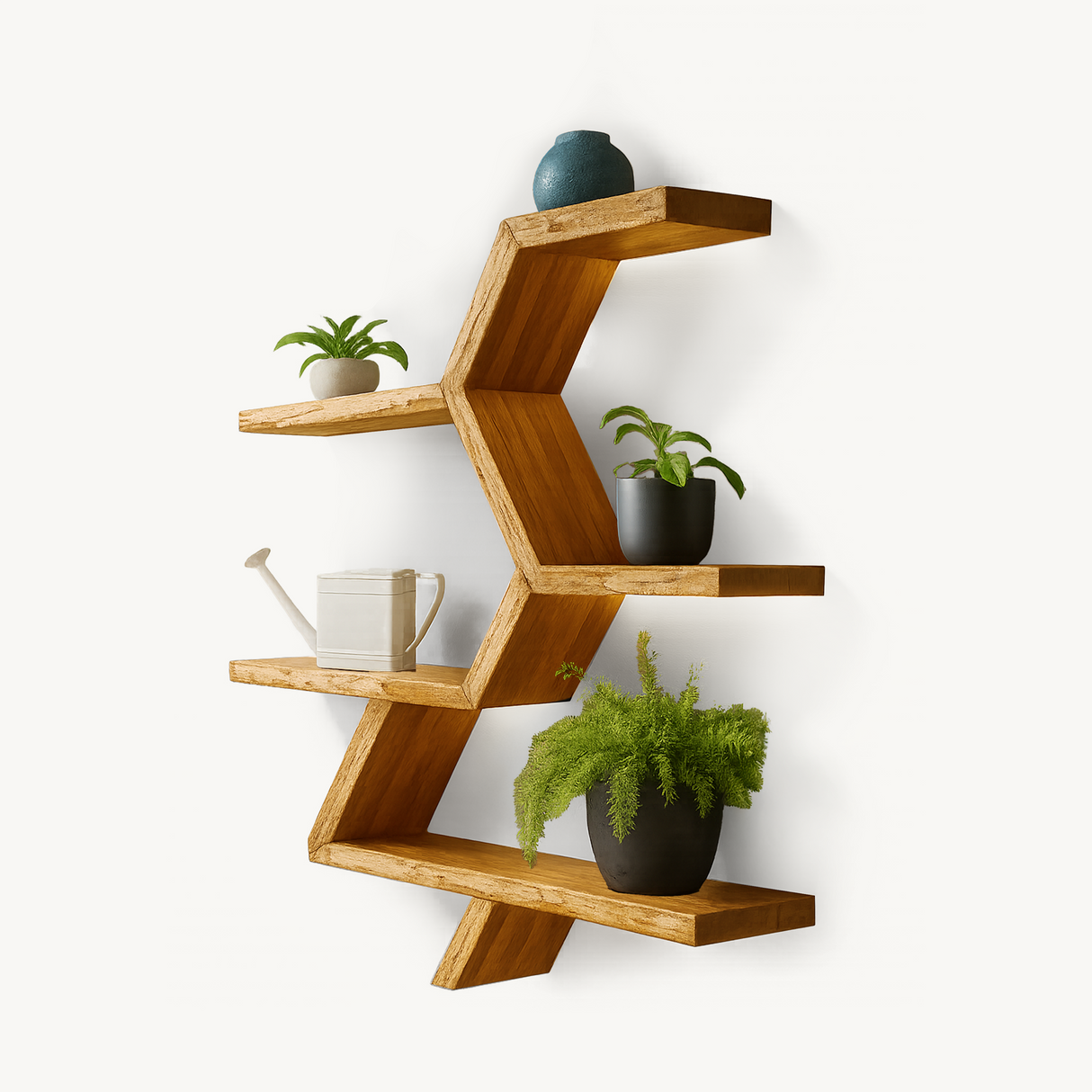 Modern Geometric Wall Shelf For Indoor Plants Display