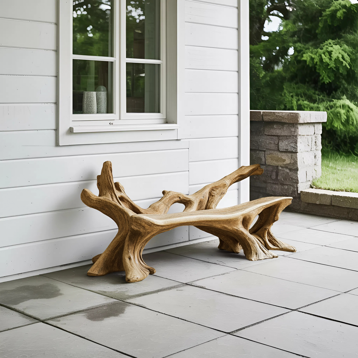 Handcrafted Wooden Bench Outdoor Seating For Durable Patios