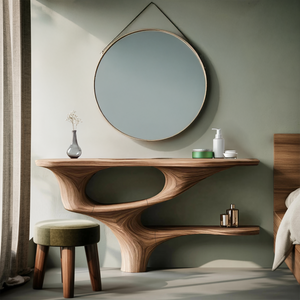 Rustic Live Edge Cosmetic Table For Bedroom Decor Ideas