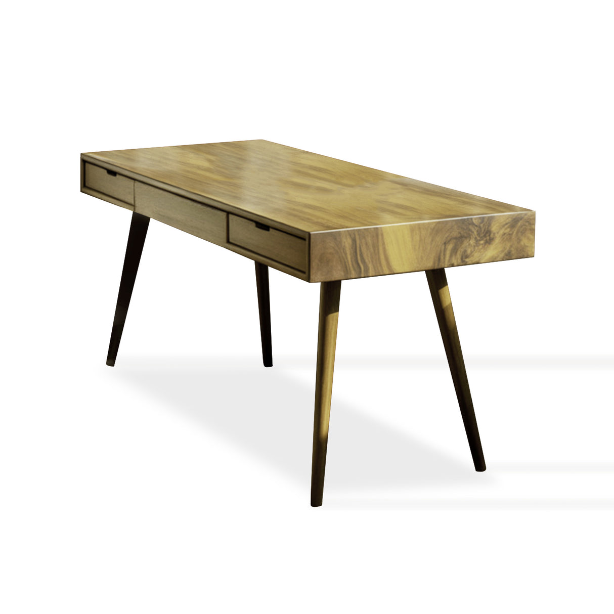 Mid Century Modern Writing Desk With Drawers For Home Office