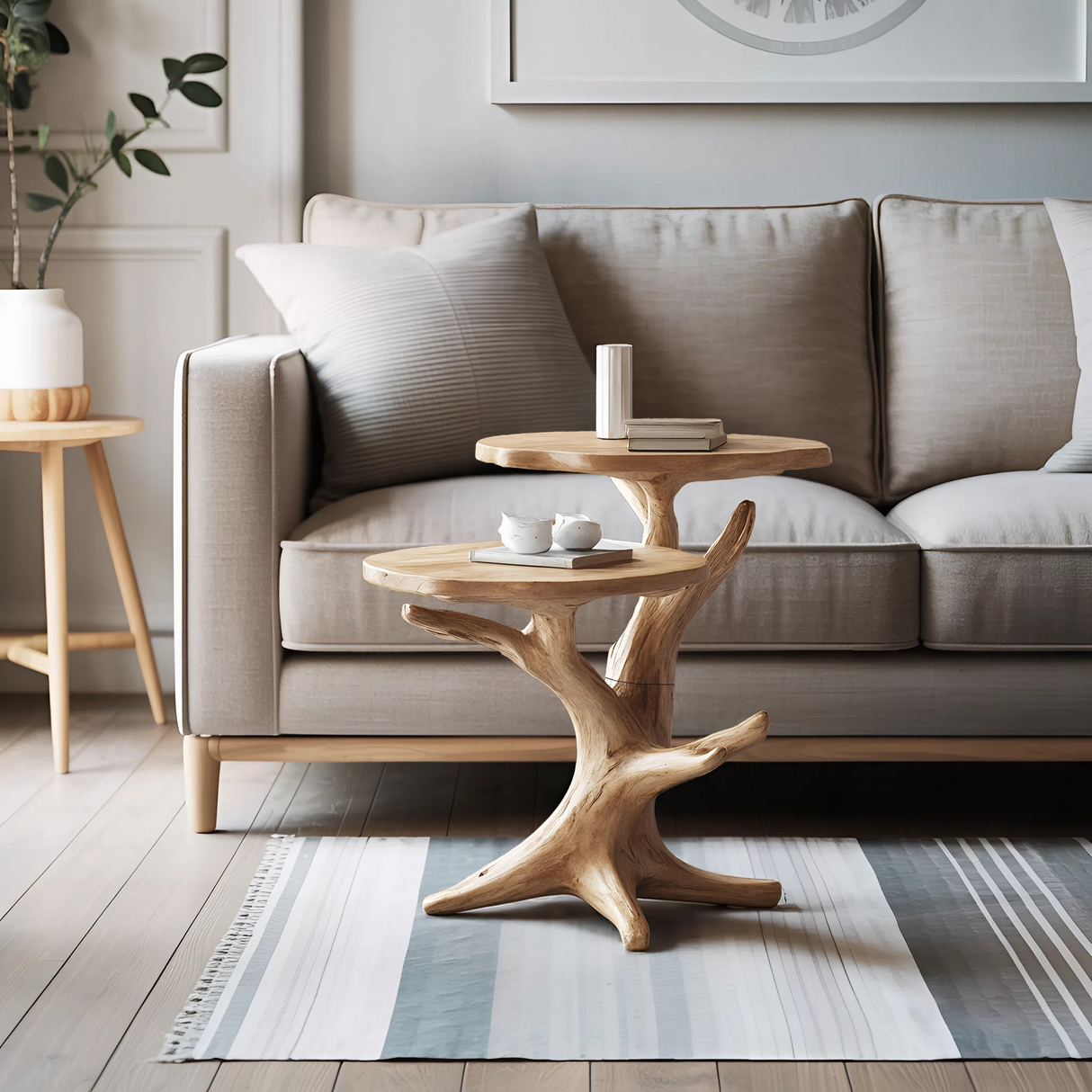 Mid Century Wooden End Table For Furniture Decor Elegant Living Room