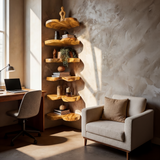 Rustic Leaf Floating Shelf Kitchen Wall Organizer Display
