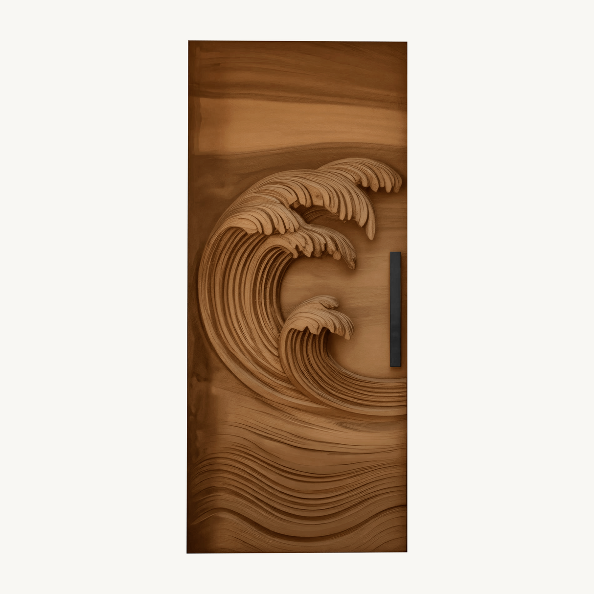 Coastal Wave Carved Door For Front Entrance And Modern Villa
