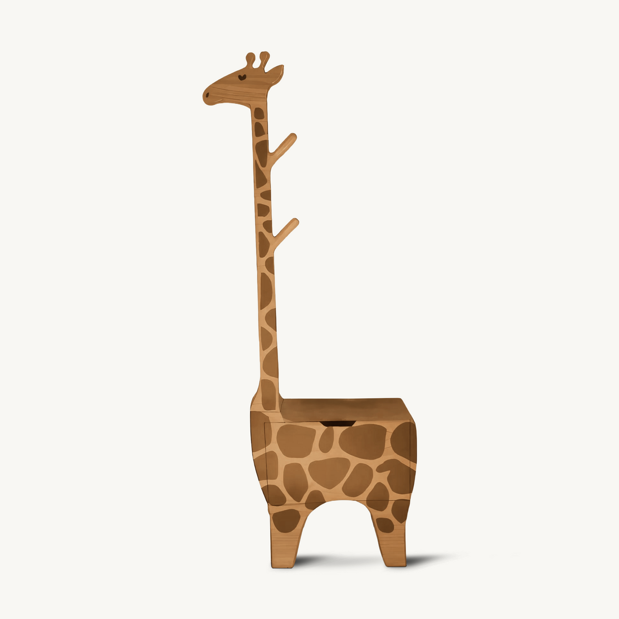 Adorable Giraffe Nightstand With Hooks And Drawer For Kids Room And Nursery