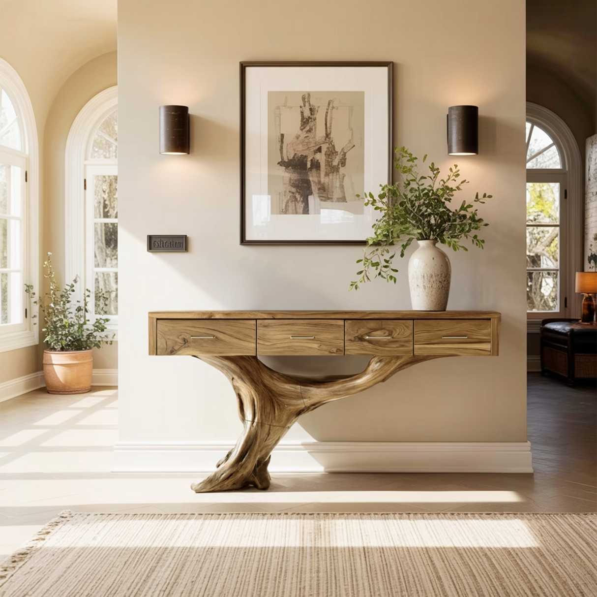 Farmhouse Solid Wood Dressing Table For Bedroom Decor And Storage