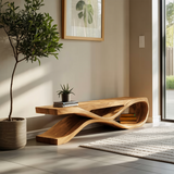 Organic Bench With Flowing Curved For Modern Home Decor