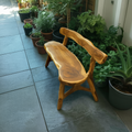 Rustic Live Edge Bench With Backrest For Garden Patio And Balcony