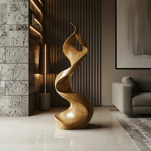 Rustic Large Wooden Sculpture For Furniture Art Feature