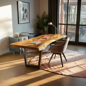 Mid Century Natural Wooden Tabletop For Decor