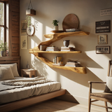Minimalist Wooden Entryway Display Shelf For Hallway Organizer
