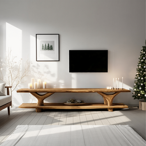 Mid Century Solid Wood TV Console For Christmas Bedroom And Entryway