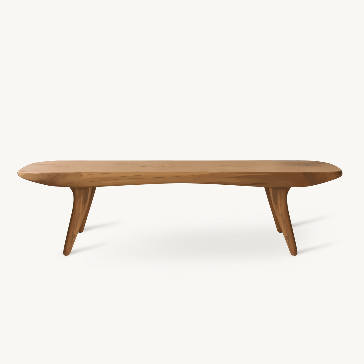 Curved Minimalist Organic Bench For Entryway Bedroom And Living Room