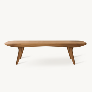 Curved Minimalist Organic Bench For Entryway Bedroom And Living Room