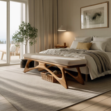 Modern Flowing Wood Bench For Furniture Accent