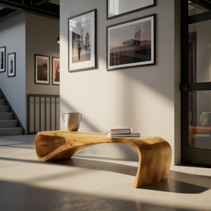 Statement Bench With Smooth Curved Form For Modern Home