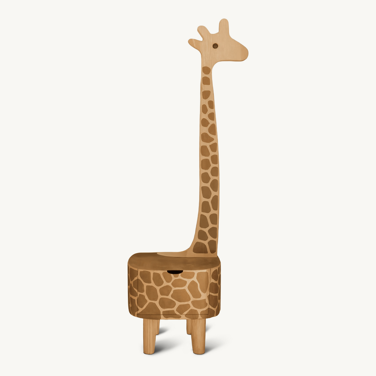 Whimsical Giraffe Nightstand With Drawer For Kids Room And Nursery