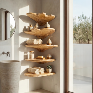 Minimalist Leaf Corner Shelf Bedroom Wall Decor Display