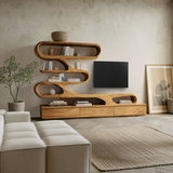 Modern Organic Wall TV Shelf System For Living Room