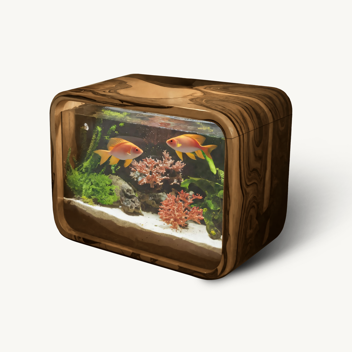 Modern Aquarium Nightstand With Storage For Bedroom And Living Room Display
