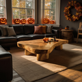 Mid Century Solid Wood Coffee Table Furniture Decor Pumpkin Season