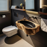 Handcrafted Live Edge Wood Vanity Sink For Natural Bathroom Decor
