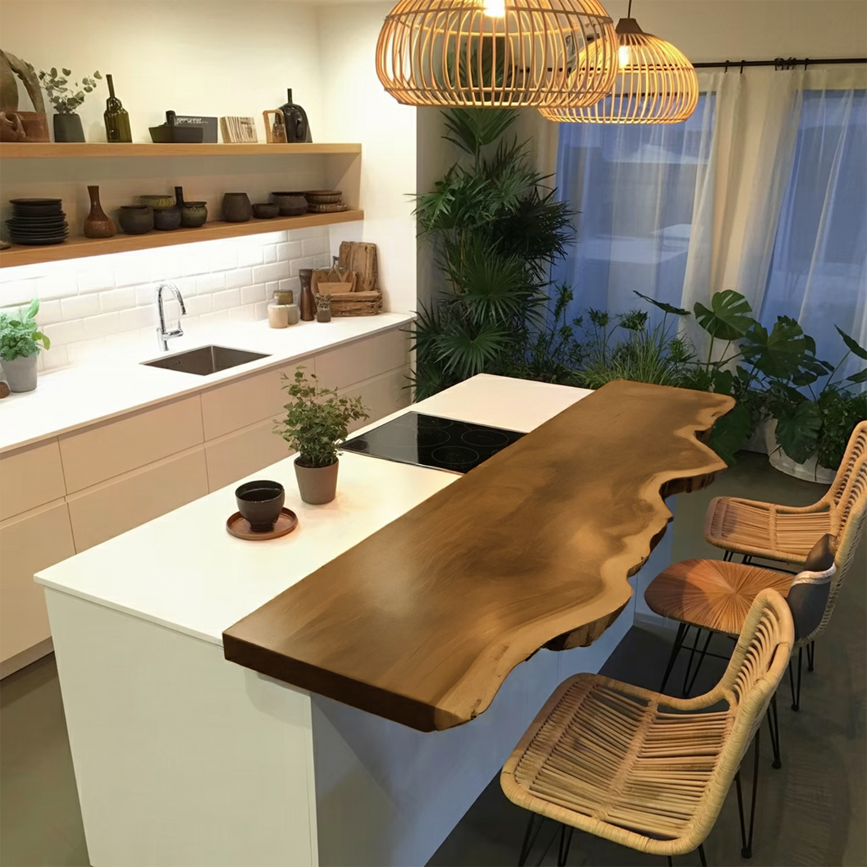 Live Edge Kitchen Island Countertop For Custom Kitchen Remodel Or Renovation