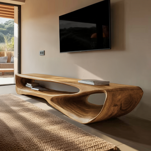 Minimal Curved  TV Console For Living Room