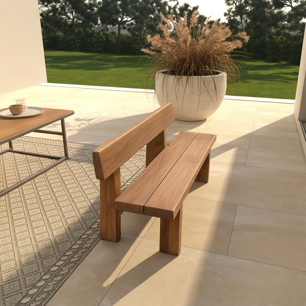 Minimalist Outdoor Garden Bench For Patio Balcony Courtyard