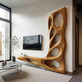 Modern Sculptural TV Wall Console For Living Room Decor