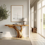 Handcrafted Live Edge Entryway Table Sculptural Solid Wood Furniture Decor