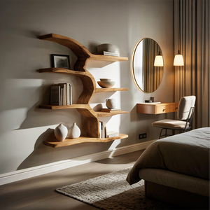Minimalist Live Edge Floating Shelf For Living Room Display