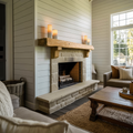 Rustic Fireplace Mantel Shelf For Cozy Cabin Living Room