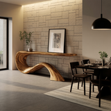Modern Live Edge Entryway Table Organic Solid Wood For Home Decor