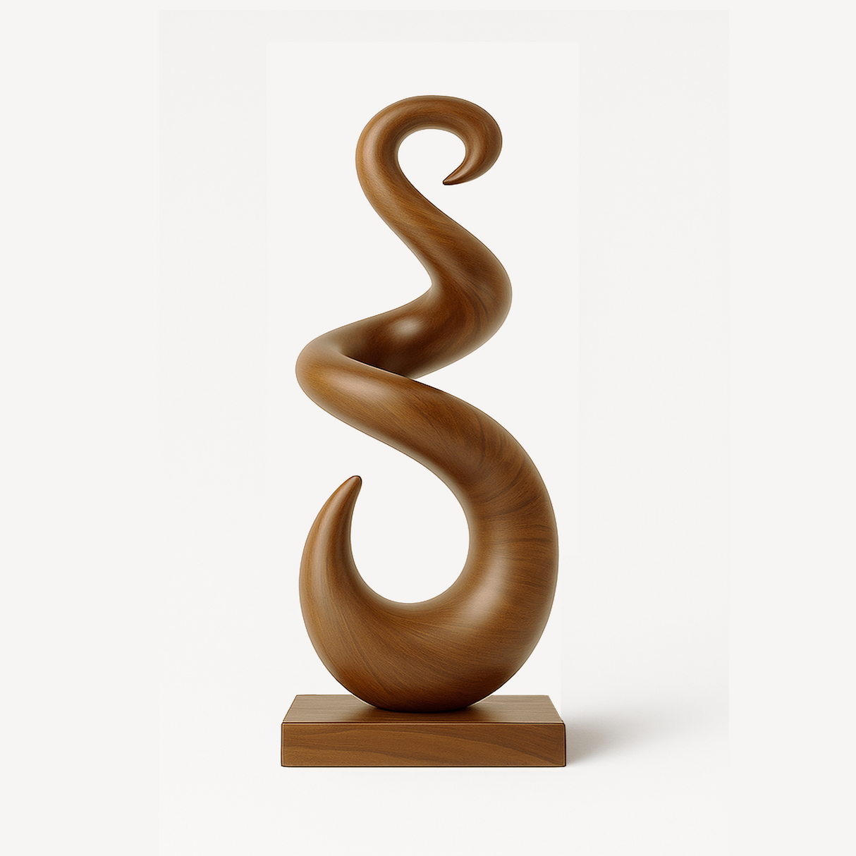 Hand Carved Abstract Wooden Sculpture For Yard Decor