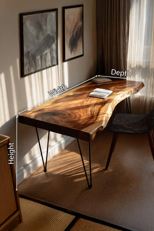 Handcrafted Live Edge Desk For Living Room Style