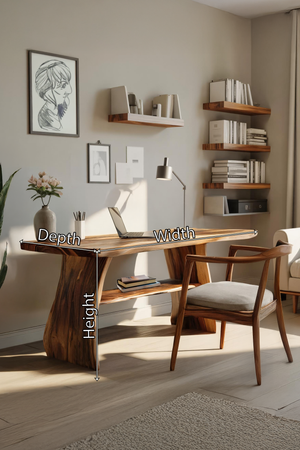 Farmhouse Live Edge Desk For Creative Studio And Office