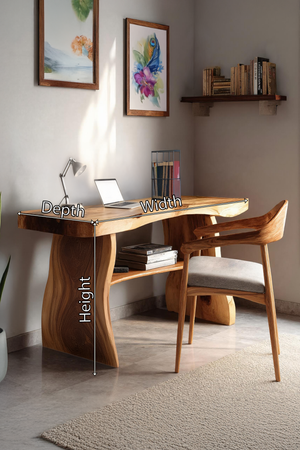 Modern Solid Wood Desk For Minimalist Home Office Design