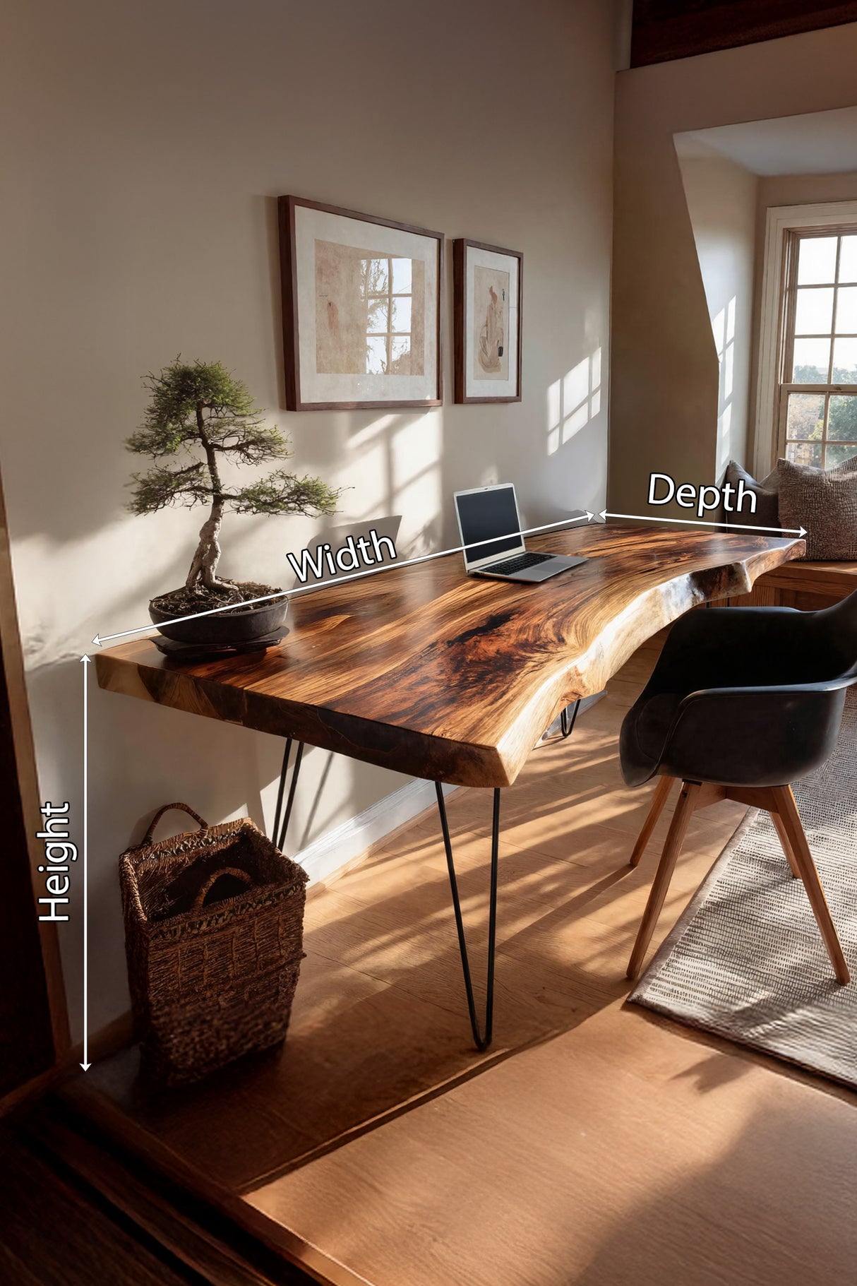 Handcrafted Solid Wood Desk For Bedroom Decor