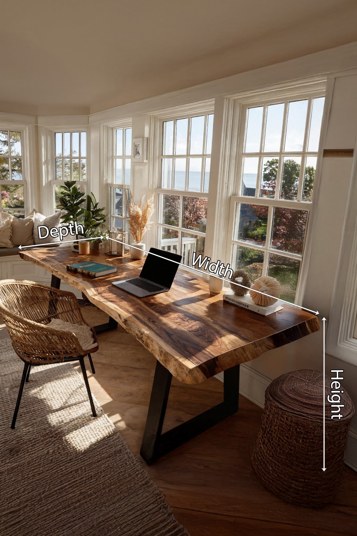Mid Century Solid Wood Tabletop For Living Room Decor