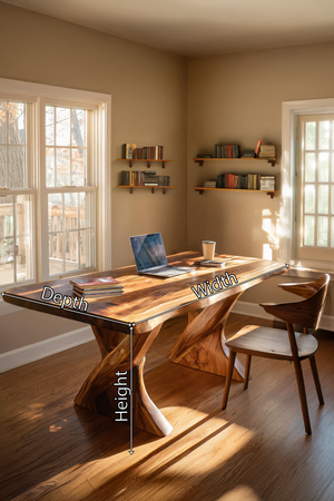 Farmhouse Solid Wood Desk For Minimalist Bedroom Decor