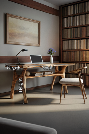 Mid Century Solid Wood Desk For Stylish Bedroom Workspace
