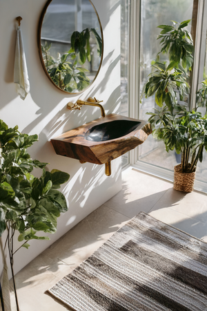 Mid Century Solid Wood Vanity Sink For Bathroom Furniture And Decor
