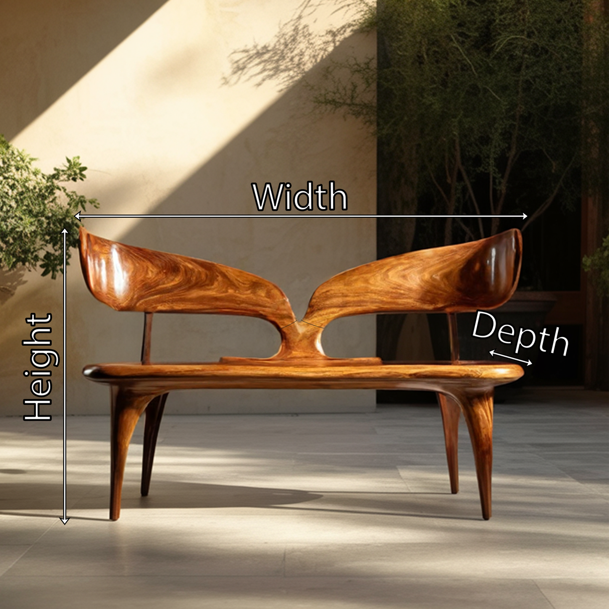 Natural Live Edge Wood Bench For Entryway Seating Area